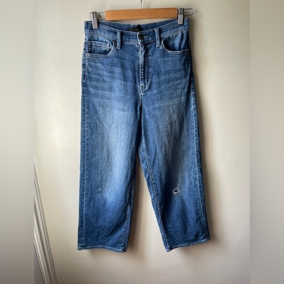 UNIQLO high rise wide leg cropped jeans size 24 - Picture 1 of 10